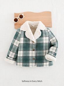 Cozy Pixies 年轻女孩格纹保暖衬里翻领长袖开衫 - 彩色 - 查看 7