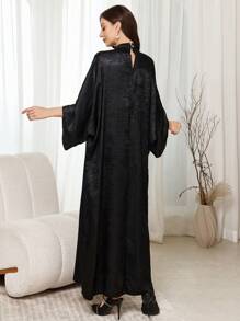 Al Najma Váy Thổ Nhĩ Kỳ cho nữ, váy Kaftan truyền thống Ả Rập, váy dài tay khiêm tốn - màu đen - Xem 5