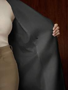 Anewsta Women Solid Color Ankle-Length High-End Versatile Fitted Coat, For Autumn/Winter - Dark Grey - View 10