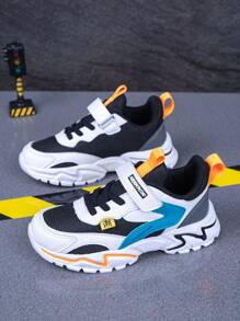 Children's Spring & Autumn Sports Shoes, Fashion Versatile Classic Colors, Lightweight Breathable, Adjustable Hook&Loop Closure, Easy On/Off, Slip-Resistant Outsole, Back To School Kids Sneakers Colorful Sneakers