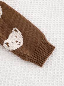 Cozy Pixies Áo len chui đầu cổ tròn dài tay họa tiết gấu dễ thương cho bé trai - Nhiều màu - Xem 6