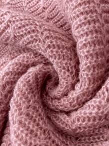 Calvaya Pull ample pour femmes à col rond, épaules tombantes, décontracté. Pull tricoté pour le printemps, l'automne et l'hiver - Rose bonbon - Voir 8