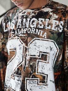 Manfinity Homme 男士休闲日常全印花宽松落肩运动衫，秋季