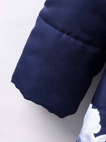Giacca imbottita per ragazze adolescenti, lunga, alla moda ed elegante - Blu Navy - Visualizzare 5