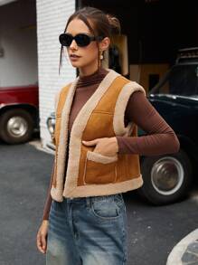 Aveloria Affinna Chaleco frondoso retro y nómada con estilo bohemio de moda para mujer, ropa de invierno