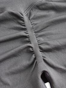 纯色修身运动紧身裤，休闲日常穿着