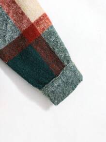 SHEIN Playful Pals Baby Boy Plaid Long Sleeve Single-Breasted Flap Pocket Jacket And Casual Pants Set, Autumn - Multicolor - View 4