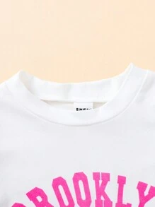 Infant Girls' Fall/Winter Fashion Denim Bib Pants And Long Sleeve T-Shirt Outfit, Casual Streetwear For Photoshoot