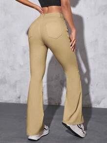SHEIN PETITE Damskie jeansy casualowe z szerokimi nogawkami i kieszeniami