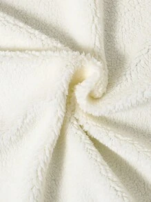 SHEIN Teenage Boys' Digital Print Hooded Fleece Windbreaker Jacket