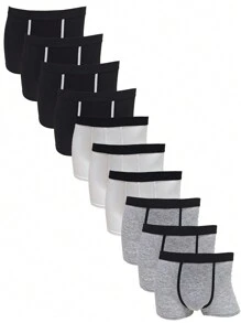 Manfinity Underwear&Sleepwear Basics 10 条装男士纯色三角裤 - 彩色 - 查看 4