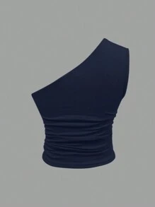 INAWLY 女士纯色无袖修身衬衫