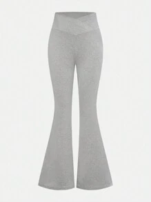 SHEIN Girlism 3 件装 Tween 女童休闲纯色喇叭针织裤，街头风格 - 彩色 - 查看 5