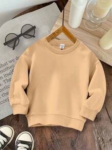 SHEIN 男婴针织柔软休闲圆领厚毛衣，适合秋冬季