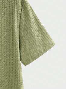 Manfinity RelaxMax Áo thun nam tay ngắn cổ chữ V rộng rãi thoải mái - xanh quân đội - Xem 3