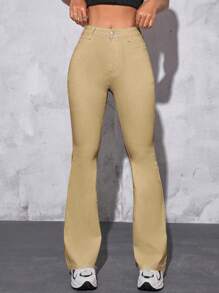 SHEIN PETITE Damskie jeansy casualowe z szerokimi nogawkami i kieszeniami