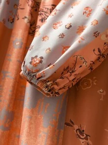 Rusticease Women's Retro Pattern Printed Shirt Women Winter Dresses