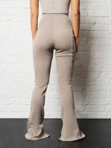 SUMWON WOMEN 带接缝细节的水洗侧开衩喇叭裤