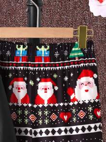 2 件青少年男孩圣诞休闲基本款运动风格长袖上衣和裤子套装 - 彩色 - 查看 4