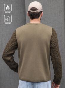 Manfinity Homme Men's Solid Color Sleeveless Zippered Front Pocket Casual Top - Army Green - View 2