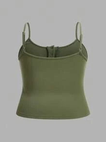 Flirla Camiseta sin mangas casual de mujer talla grande con botones y costillas