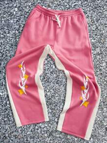 Manfinity VCAY Conjunto de sudadera holgada de punto para hombre, para otoño e invierno