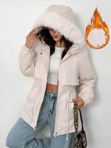 SHEIN EZwear 女式新款格子短款夹棉大衣