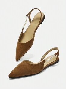 CUCCOO CHICEST Faux Pearl Decor Fashion Party Pointed Toe High Heel Pumps, Casual Everyday New Year Holiday