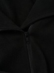 SHEIN Clasi Plus Size Elegant Solid Color Cinched Waist Coat For Autumn