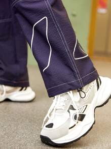 Gym Rark Boyfriend Style Men's Ombre Color Drawstring Waist Pockets Wide Leg Loose Casual Sports Pants - Multicolor - View 3