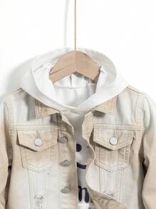 Jonge jongen Medium Wash Distressed Splatter Print Colliding Cowboyjack, Mode Casual