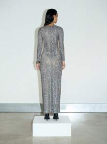 AiiRZ Snake Print Maxi Dress With Front Split - Multicolor - View 2