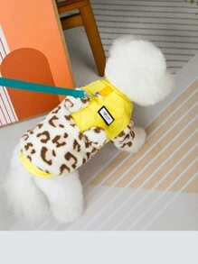 PETSIN Yellow Cute Leash Warm Plush Pet Jacket - Yellow - View 3