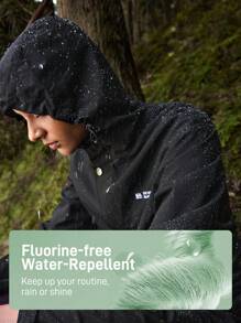 In My Nature Áo khoác hoodie dài tay in chữ thường ngày cho nữ - màu đen - Xem 3