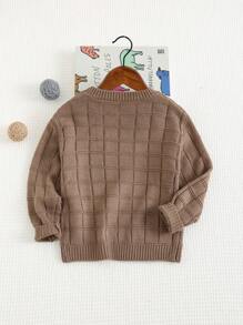 Cozy Pixies Jersey de cuello redondo de manga larga de punto suave para niño