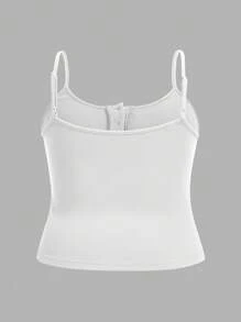 Flirla Camiseta sin mangas casual de mujer talla grande con botones y costillas