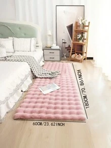 1 块毛绒矩形柔软粉色地毯，采用蓬松羊毛面料制成，舒适可爱，适用于卧室、客厅、书房和其他家庭区域、秋季装饰、秋季装饰、房间装饰 - 粉色 - 查看 6