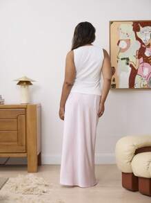 Aralina Curve Rib Button Thru Sleeveless Tank