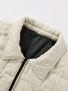 Manfinity Homme Men's Casual Padded Coat With Collar And Pockets - Apricot - View 3