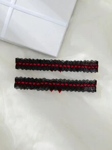 1 Pair Women's Sexy Lingerie Accessories (Leg Garters) - Black - View 2