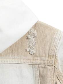 Jonge jongen Medium Wash Distressed Splatter Print Colliding Cowboyjack, Mode Casual