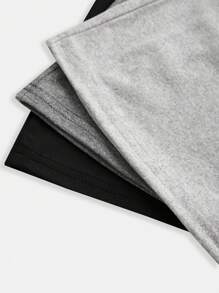 SHEIN Girlism 3 件装 Tween 女童休闲纯色喇叭针织裤，街头风格 - 彩色 - 查看 4