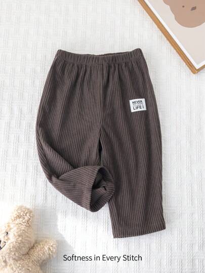 Cozy Pixies Baby Boy Solid Color Corduroy Elastic Waist Casual Pants
