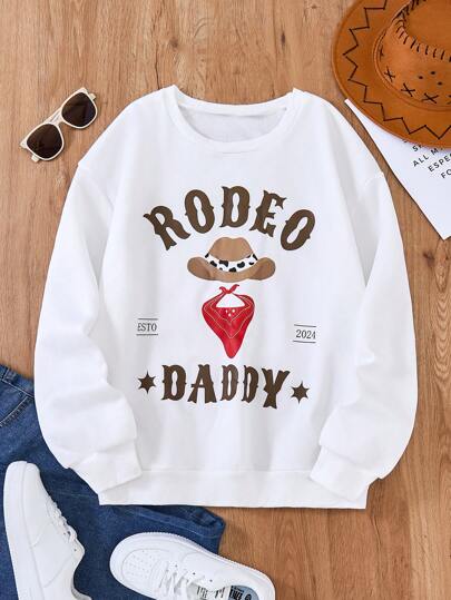 Men's Casual Letter Print Crew Neck Long Sleeve Pullover Sweatshirt, Autumn/Winter