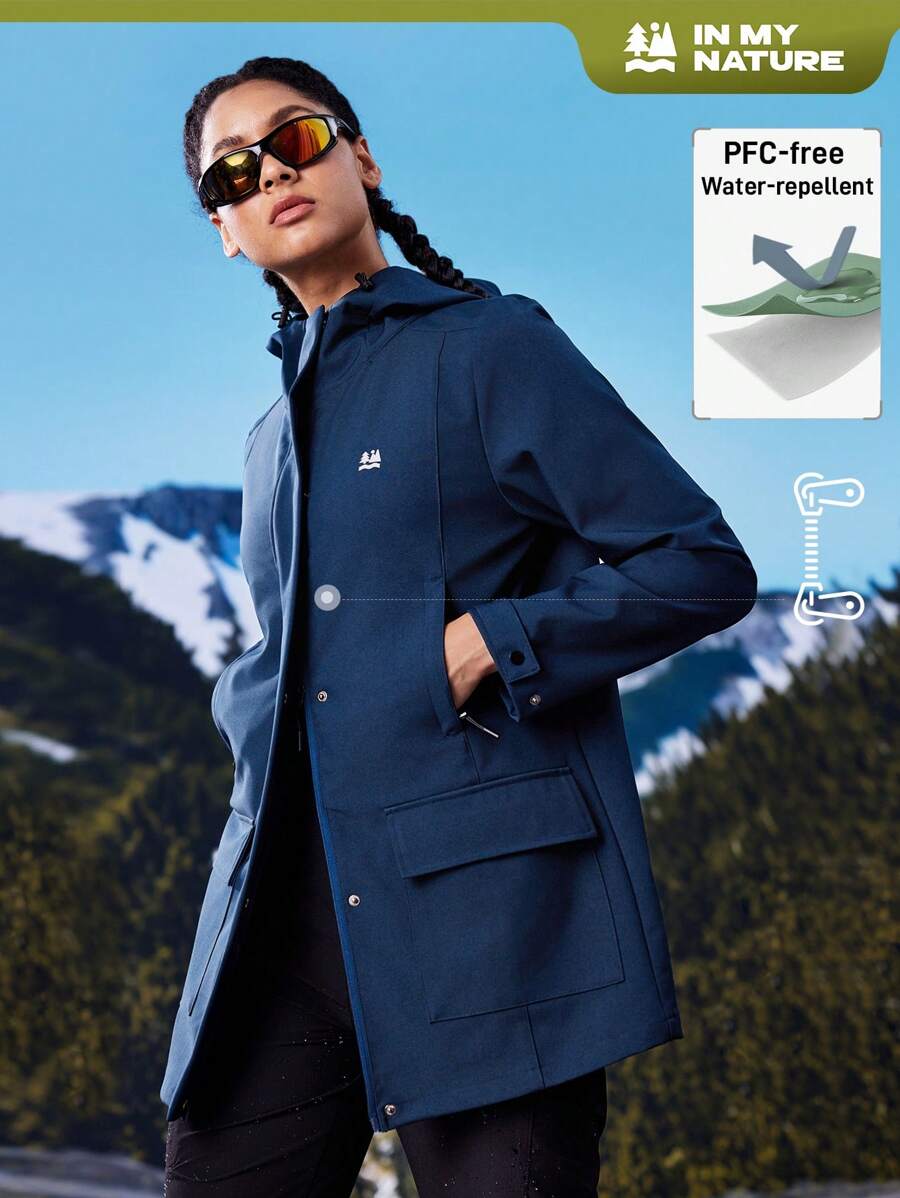 In My Nature Outdoor Waterproof Hooded Jacket - Navy Blue - View 1