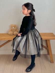 Dazy Kids 秋季女童圆领针织连衣裙