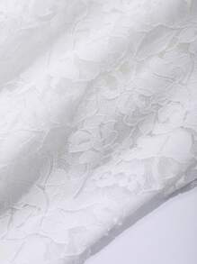 DAZY Đầm dài dự tiệc phối ren cho nữ, kiểu dáng thanh lịch, xếp nếp, đầm thu, đầm tay dài, áo trễ vai, đầm maxi. - trắng - Xem 9