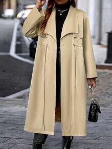 Flirla 大码百搭抽绳休闲风衣