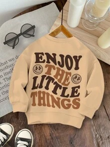 SHEIN 男婴针织柔软休闲圆领厚毛衣，适合秋冬季