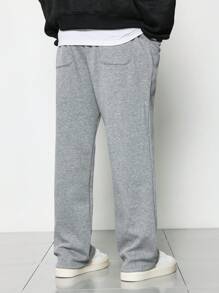 SUMWON Pantalones deportivos acogedores de felpa premium con pierna ancha, ropa cómoda para estar en casa, pantalones deportivos aptos para gimnasia, ejercicio y entrenamiento con bolsillos laterales, uso diario y casual, estilo urbano - Gris - Ver 5